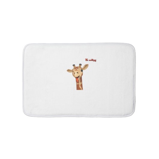 emoji knipogen tong uit giraffe gezicht badmat (Voorkant)