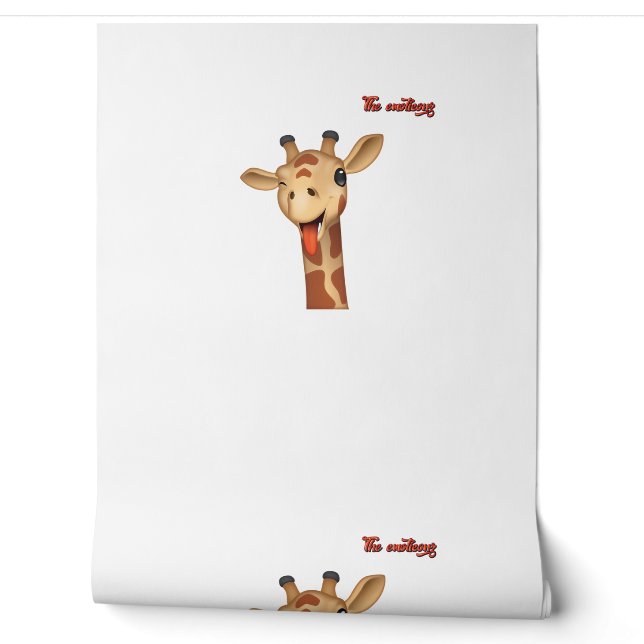 emoji knipogend tong uit giraffe gezicht   behang (Afrollen)