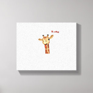 emoji knipogend tong uit giraffe gezicht canvas afdruk