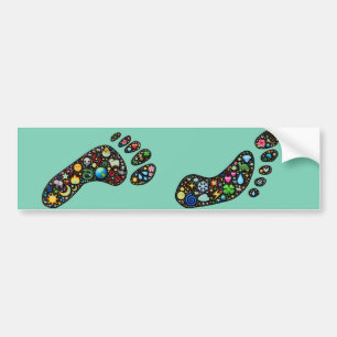 Emoji-kunstvoetafdruk Bumpersticker