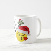 emoji kus ambtenaar onder mistletoe kus - inspecte koffiemok (Voorkant rechts)