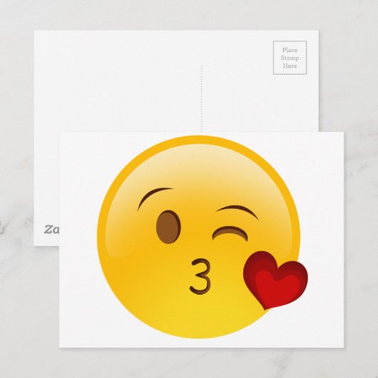 emoji-kus-gezicht briefkaart (Voorkant / Achterkant)