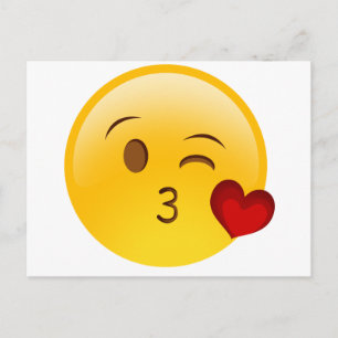 emoji-kus-gezicht briefkaart