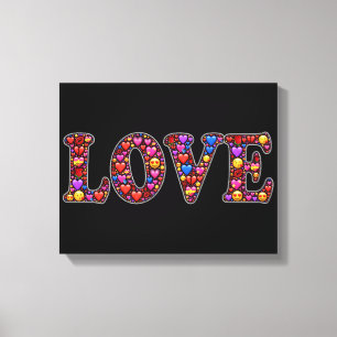 Emoji liefde verpakt canvas