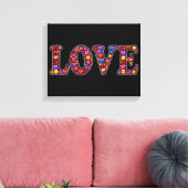 Emoji liefde verpakt canvas afdruk (Insitu (Woonkamer))