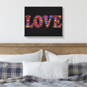 Emoji liefde verpakt canvas afdruk (Insitu (Slaapkamer))