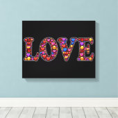 Emoji liefde verpakt canvas afdruk (Insitu (Houten vloer))