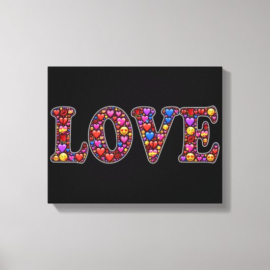 Emoji liefde verpakt canvas afdruk (Voorkant)
