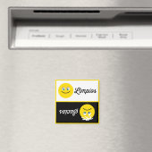 Emoji Limpios Sucios Dishwasher Black White Magnet (Insitu (Vaatwasser))