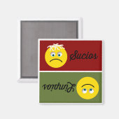 Emoji Limpios Sucios Spaans-wasmachine Magnet (Voorkant / Achterkant)