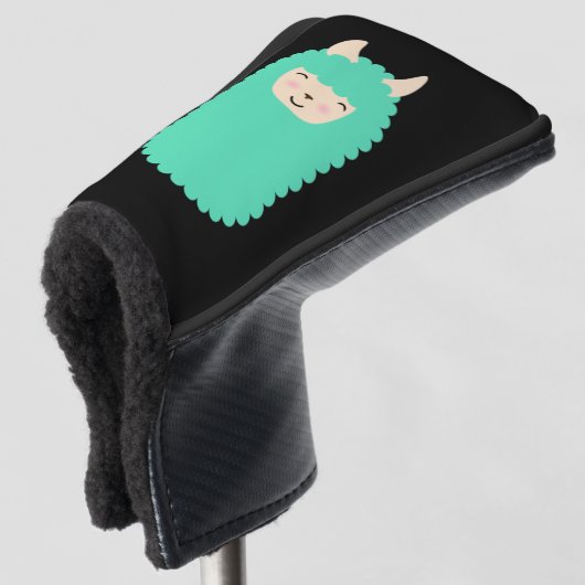 Emoji Llama Happy Golfheadcover (3/4 voorkant)