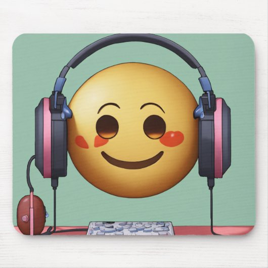 Emoji Lofi Aesthetic Mousepad – Cute & Chill Desk  Muismat (Voorkant)