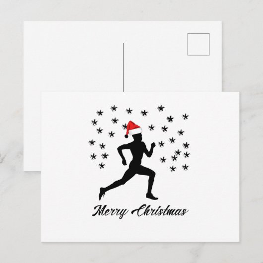 Emoji loper Kerst Grappig Feestdagenkaart (Voorkant / Achterkant)