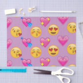 Emoji Love and Hearts roze Pattern Tissuepapier (Craft)