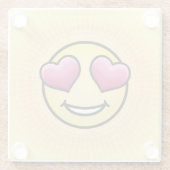 Emoji Love Glazen Onderzetter (Achterkant)
