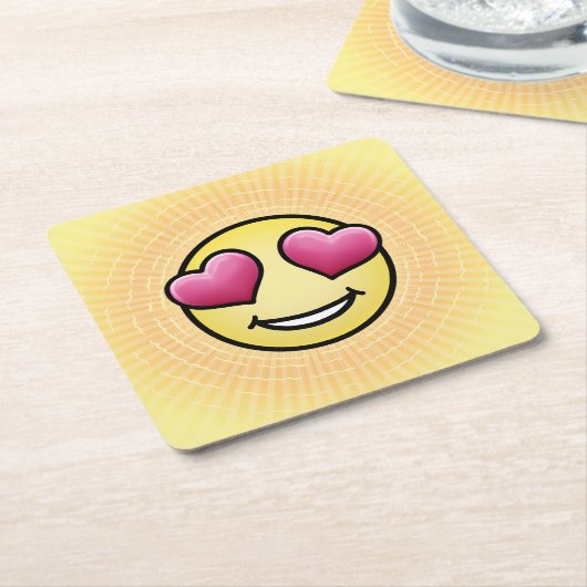 Emoji Love Kartonnen Onderzetters (Schuin)