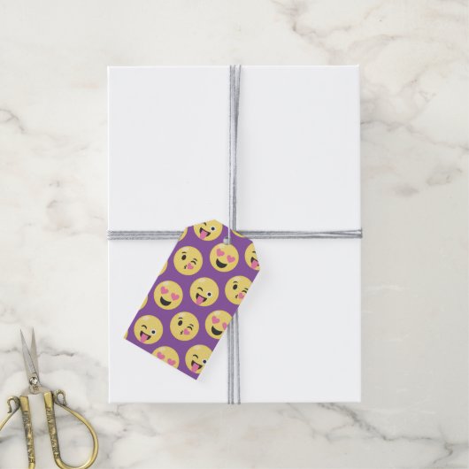 Emoji Love Patroon Cadeaulabel (Met Touw)