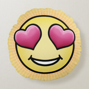 Emoji Love Rond Kussen