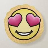 Emoji Love Rond Kussen (Achterkant)
