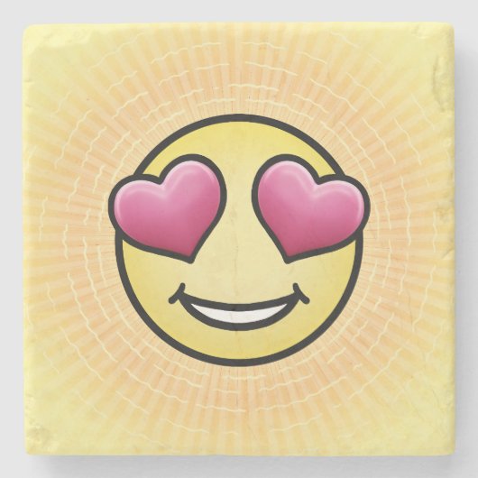 Emoji Love Stenen Onderzetter (Voorkant)