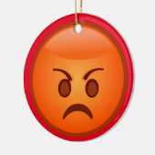 Emoji Mad Face Keramisch Ornament (Links)