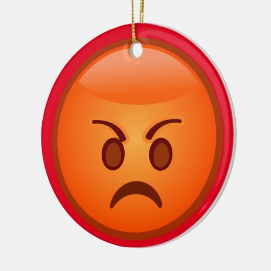 Emoji Mad Face Keramisch Ornament (Links)