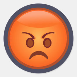 Emoji Mad Face Ronde Sticker