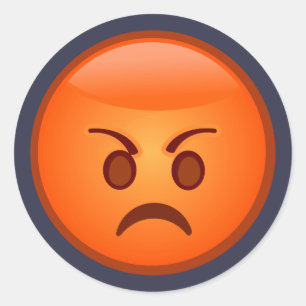 Emoji Mad Face Ronde Sticker