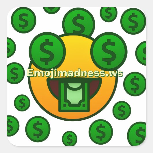 Emoji Madness Vierkante Sticker (Voorkant)
