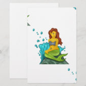 emoji mermaid briefpapier (Voorkant / Achterkant)