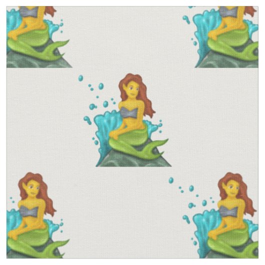 emoji mermaid fabric stof (Close Up)