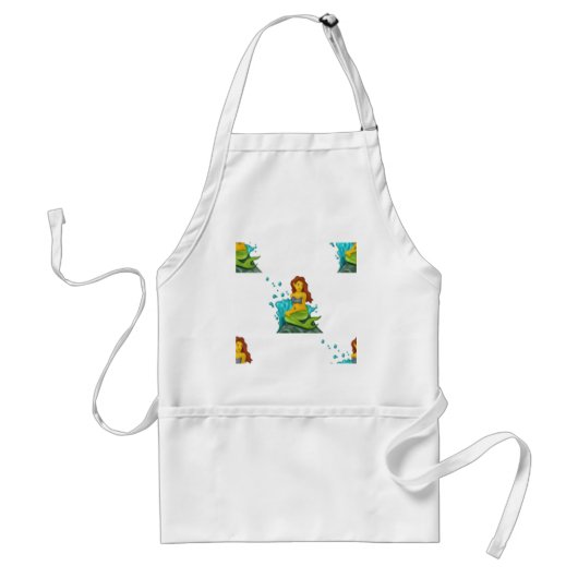 emoji mermaid standaard schort (Voorkant)