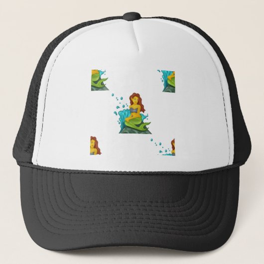 emoji mermaid trucker pet (Voorkant)
