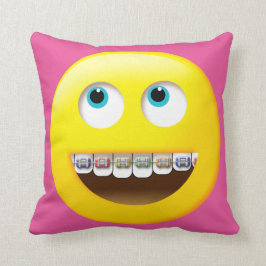 Emoji met Braces Pillow Kussen