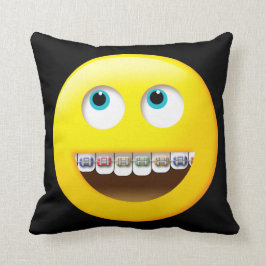 Emoji met Braces Pillow Kussen