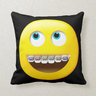 Emoji met Braces Pillow Kussen