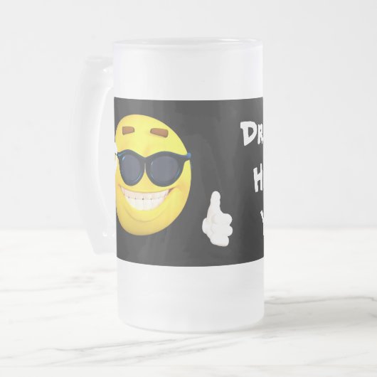 Emoji met Drink op me, Ho Ho. Matglas Bierpul (Voorkant links)