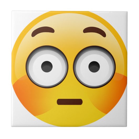 Emoji met geborstelde wangen tegeltje (Voorkant)