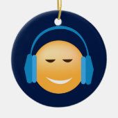 Emoji met hoofdtelefoon keramisch ornament (Voorkant)