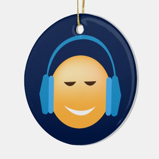 Emoji met hoofdtelefoon keramisch ornament (Links)