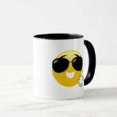 Emoji Middle Finger met zonnebril Coffee-Mok Mok (Voorkant rechts)
