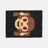 Emoji Monkey Holding Ears Yellow Smile Face  Fleece Deken (Voorkant (Horizontaal))