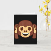 Emoji Monkey Holding Ears Yellow Smile Face Kaart (Gele Bloem)