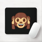 Emoji Monkey Holding Ears Yellow Smile Face Muismat (Met muis)