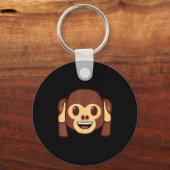 Emoji Monkey Holding Ears Yellow Smile Face Sleutelhanger (Voorkant)