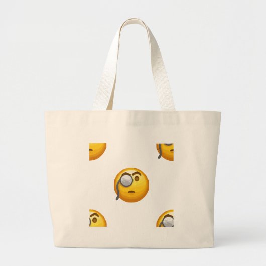 emoji monocle grote tote bag (Voorkant)