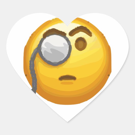emoji monocle hart sticker (Voorkant)