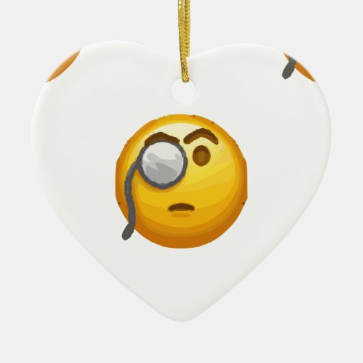 emoji monocle keramisch ornament (Voorkant)