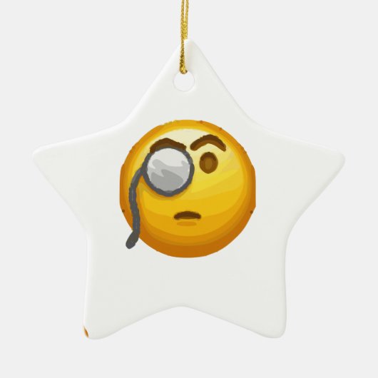 emoji monocle keramisch ornament (Voorkant)