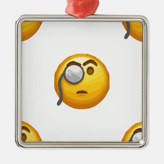emoji monocle metalen ornament (Voorkant)